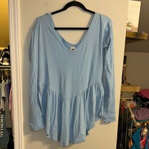We The Free size small light blue long sleeve top